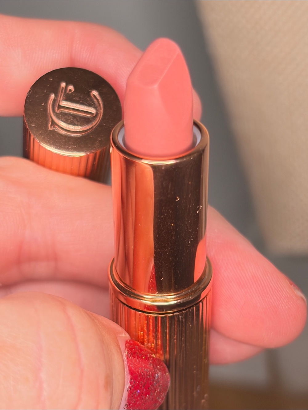 Charlotte Tilbury Satin Lipstick Mini— Warm Peachy Pink